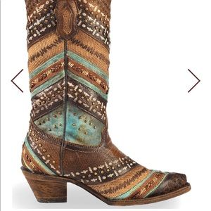 Corral turqoise embellished boots size 9